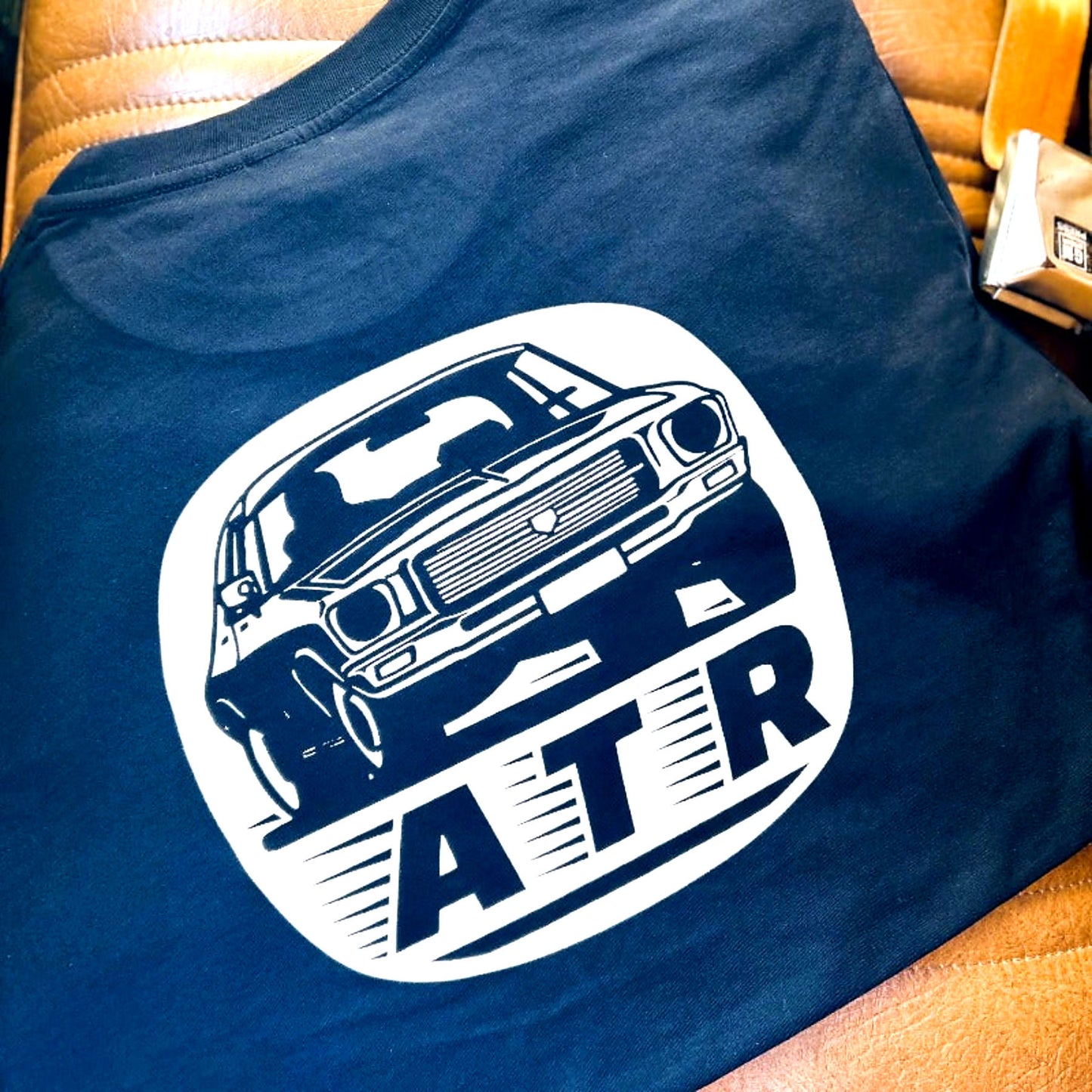 ATR Advanced Track and Road navy logo t shirt with classic motorsport inspired design