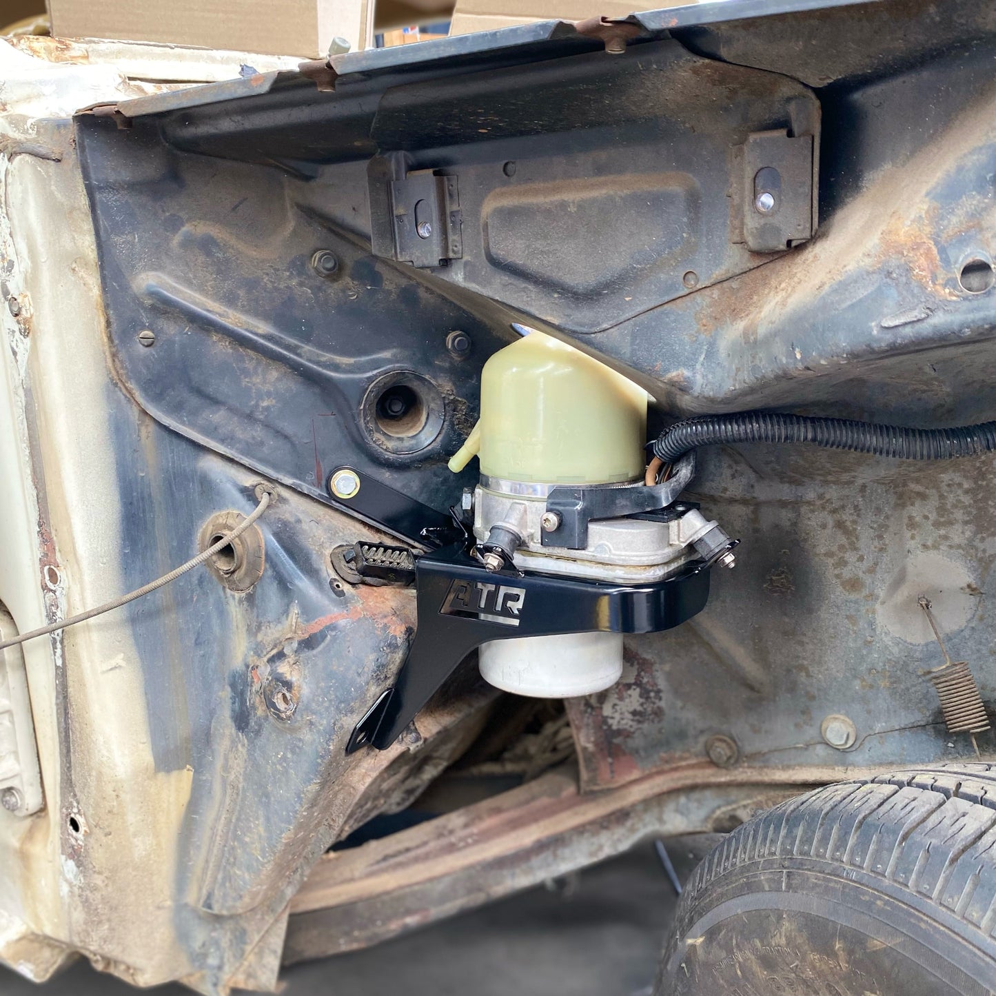  Astra electric power steering pump bracket installed for HK HT HG Holden conversion