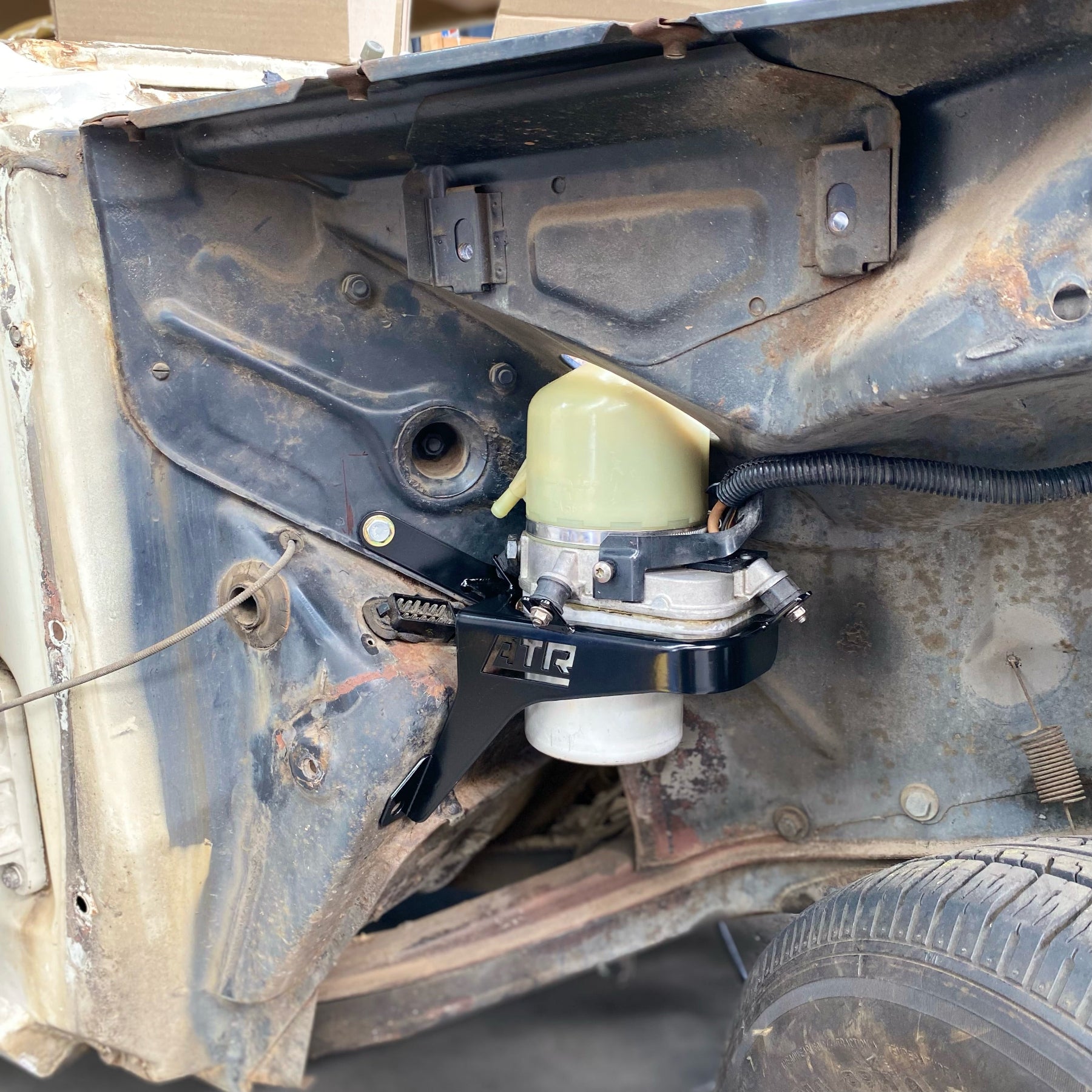  Astra electric power steering pump bracket installed for HK HT HG Holden conversion