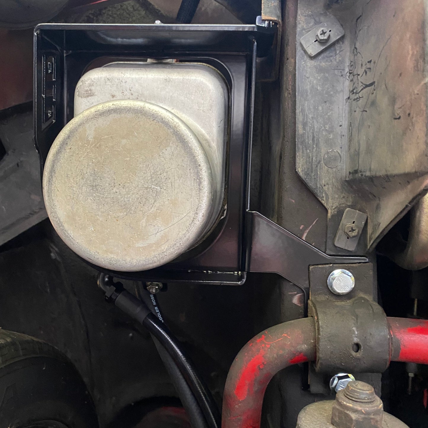 VB-VL Holden Astra electric power steering bracket installed low view